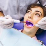 a women is getting dental treatment